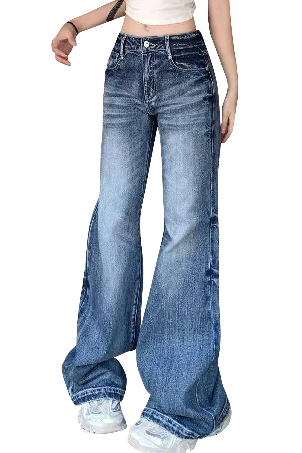MITOTOMI Женские широкие джинсы bootcut клеш (JP, Алфавит, S) gray RURI Japan product