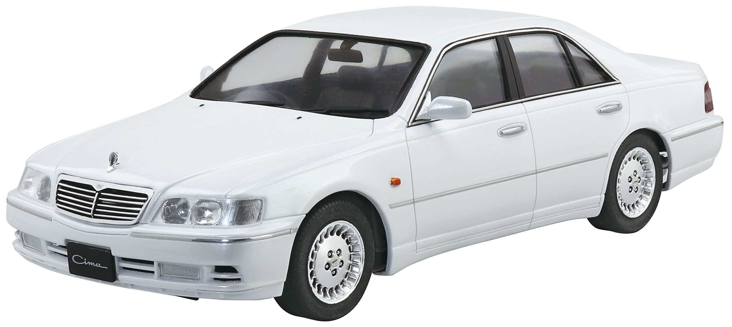 Aoshima Bunka Kyozai Серия масштабных моделей автомобилей 137 Nissan Y33 Cima 1996 Пластиковая модель-конструктор 1/24 Нет. (Формованный цвет) gray MIYAKO
