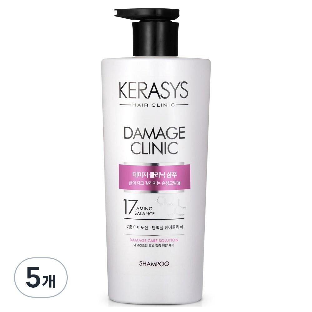 Шампунь Kerasys Damage Clinic Protein, 600 мл, 5 шт. white BeautyGlam