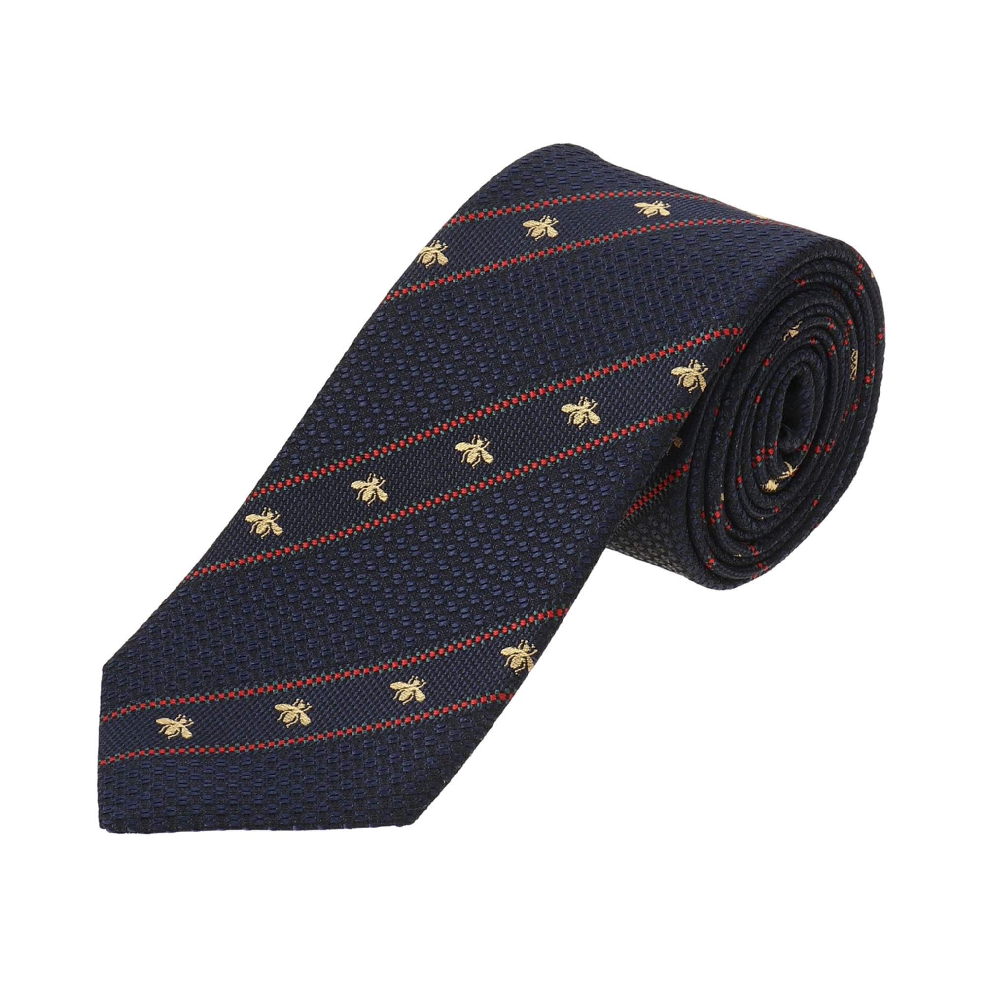 Узкий галстук Gucci 451528 4E002 4074 Темно-синий/Красный [Б/У] black