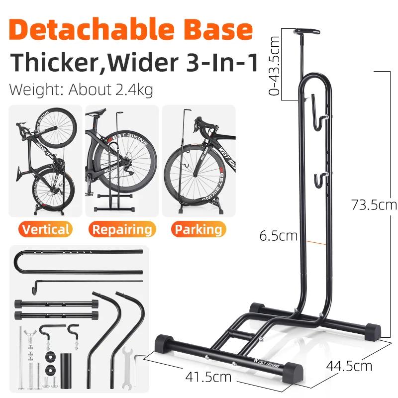 WEST BIKING 3 In 1 Bicycle Parking Rack Multifunctional Bike Indoor Garage Storage Stand MTB Road Bike Maintenance Repair Stand gray Toool-Home