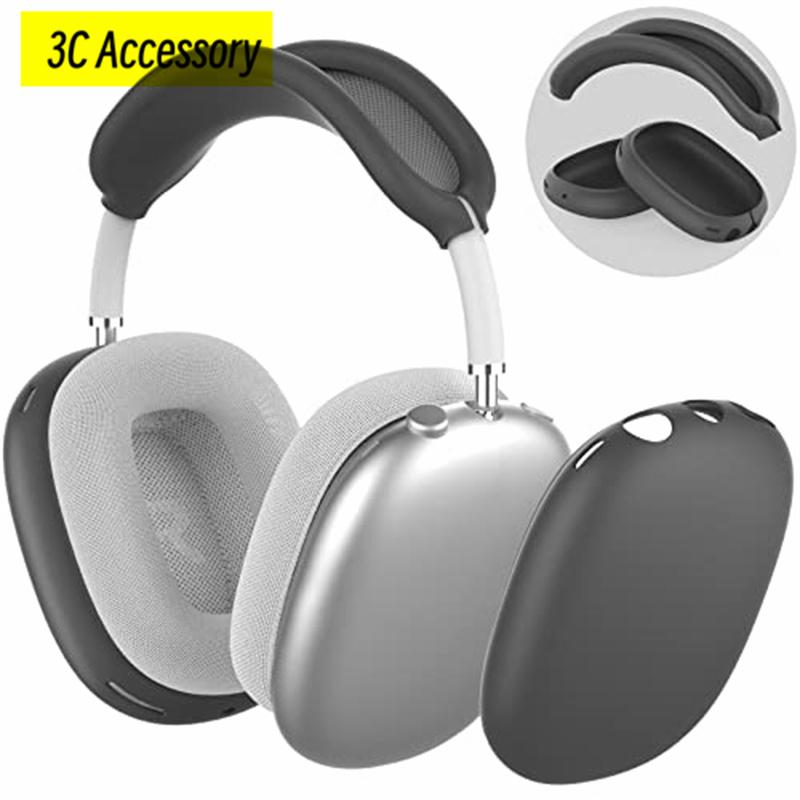Чехол для Airpod Max, 3D блестящий прозрачный чехол, мягкий защитный чехол от царапин для Apple Air Pods Max, аксессуары для наушников for airpods max gray Conwe