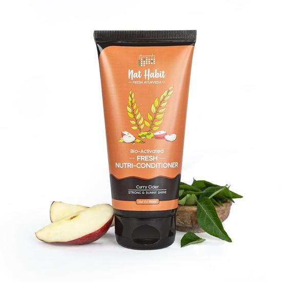 Nat Habit Nutri-Conditioner, карри-сидр для сухих и вьющихся волос, глубокий блеск и гладкость с 9 ультраувлажняющими мощными кондиционерами, 150 мл beige Belissima