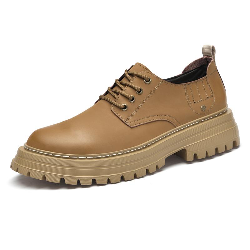 Genuine Leather Men Oxford Shoes Classic Comfy Formal Dress Footwear Soft Soles Outdoor Business Shoe Luxury Lace-Up Dress Shoes 37 хаки Foot Living