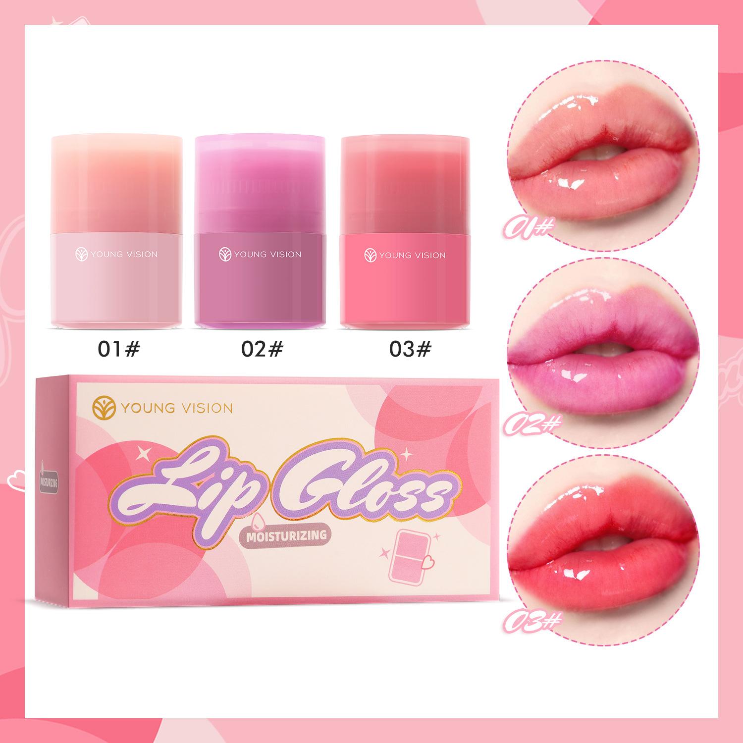 Twist Lip Gloss 3 Color Set Full Moisture Candy Nude Полупрозрачный зеркальный блеск для губ Увлажняющее масло для губ A pink Perfect skin