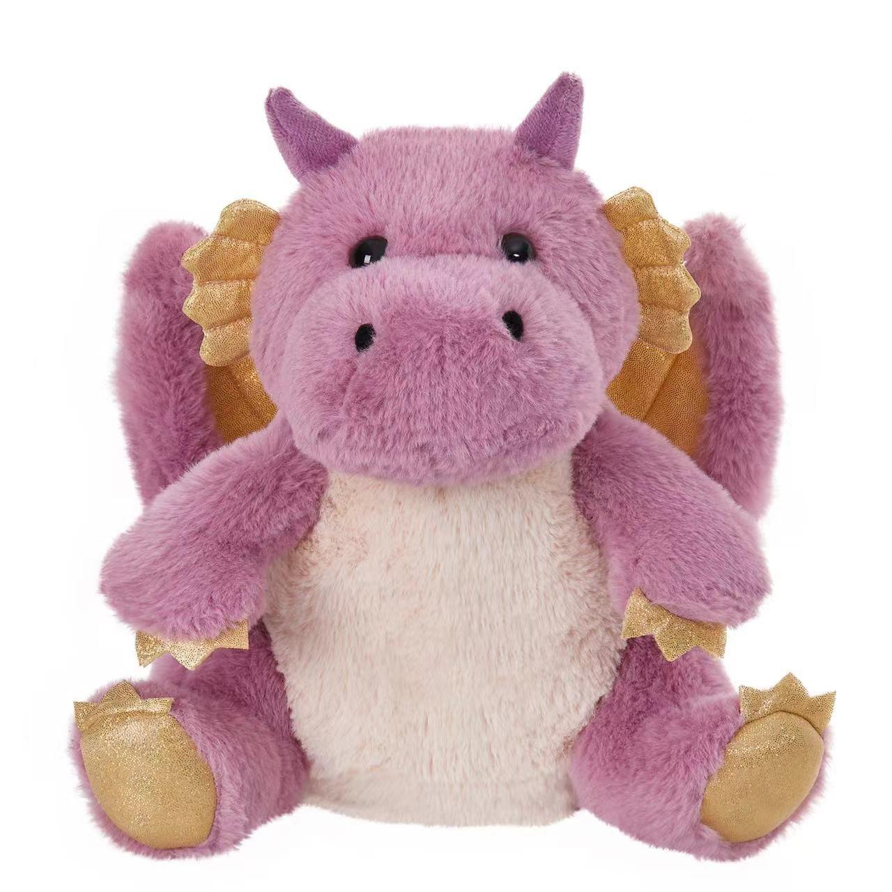 Kawaii Dinosaur Plush Toys Cartoon Soft Purple Pterosaur Blue Sword Dragon Dolls Adorable Plushies Pillow for Kids Birthday Gifts pink DSD1