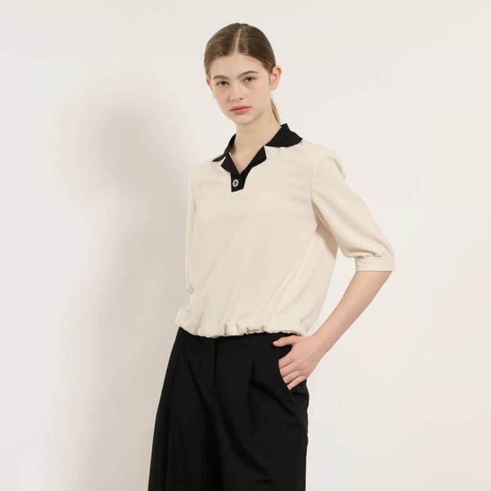 Bcbg Jewel Button Shirt Collar Blouse B5m4b425 ivory (13)/55 white