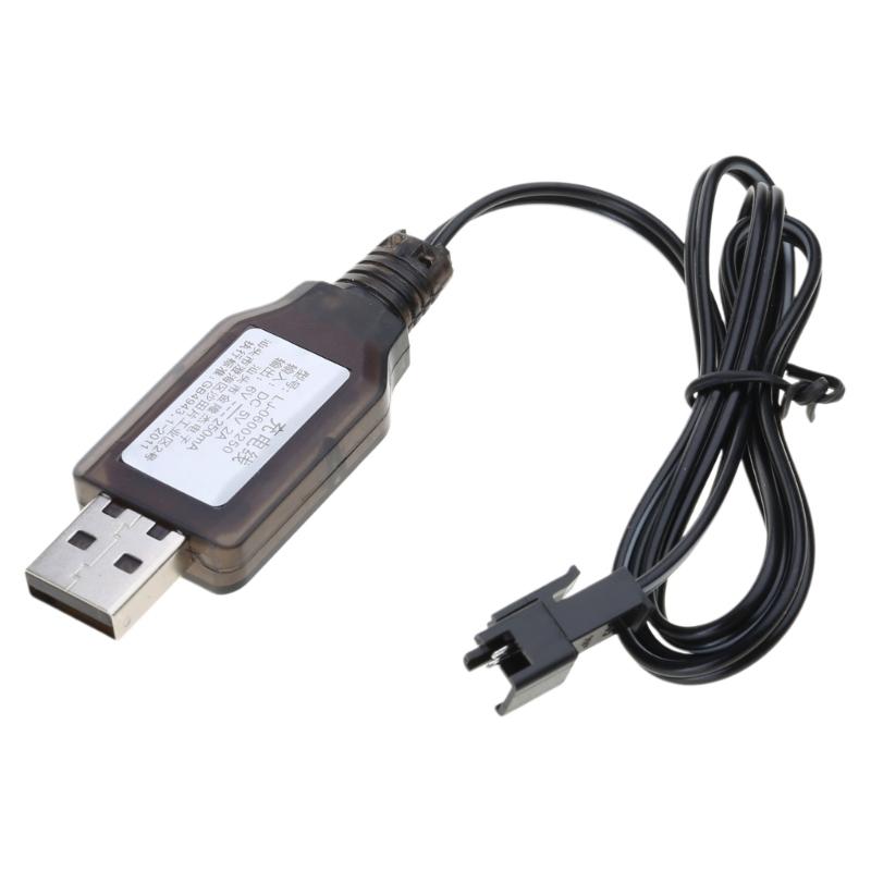 USB-кабель для зарядки, шнур питания для 6-вольтных NiCd, NiMH, литиевых аккумуляторов с разъемами SM2Pin для транспортных средств 1 gray 666