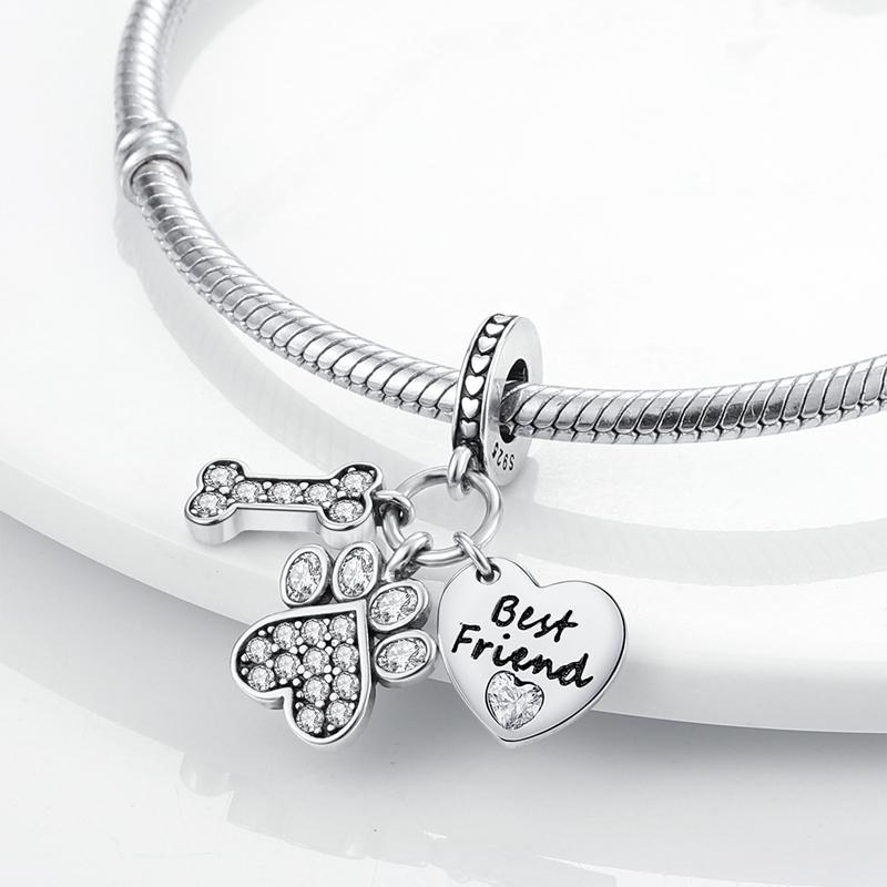 925 Silver Pendant Boot Bow Guitar Snowflakes Charms Beads Fit Original Bracelet Making For Woman Jewelry DIY Gift white D3 market