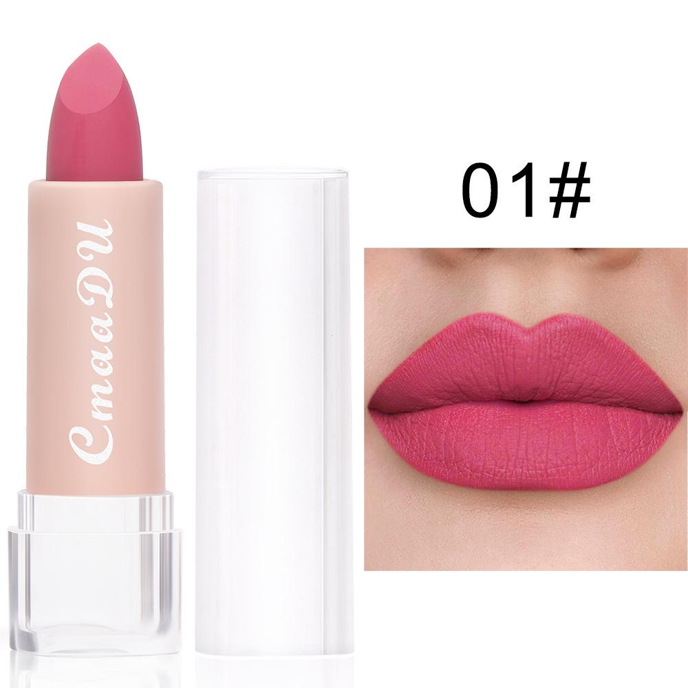 CmaaDu 15 Color Lipstick Блеск для губ нелегко выцветает 01 white LANGMANNI