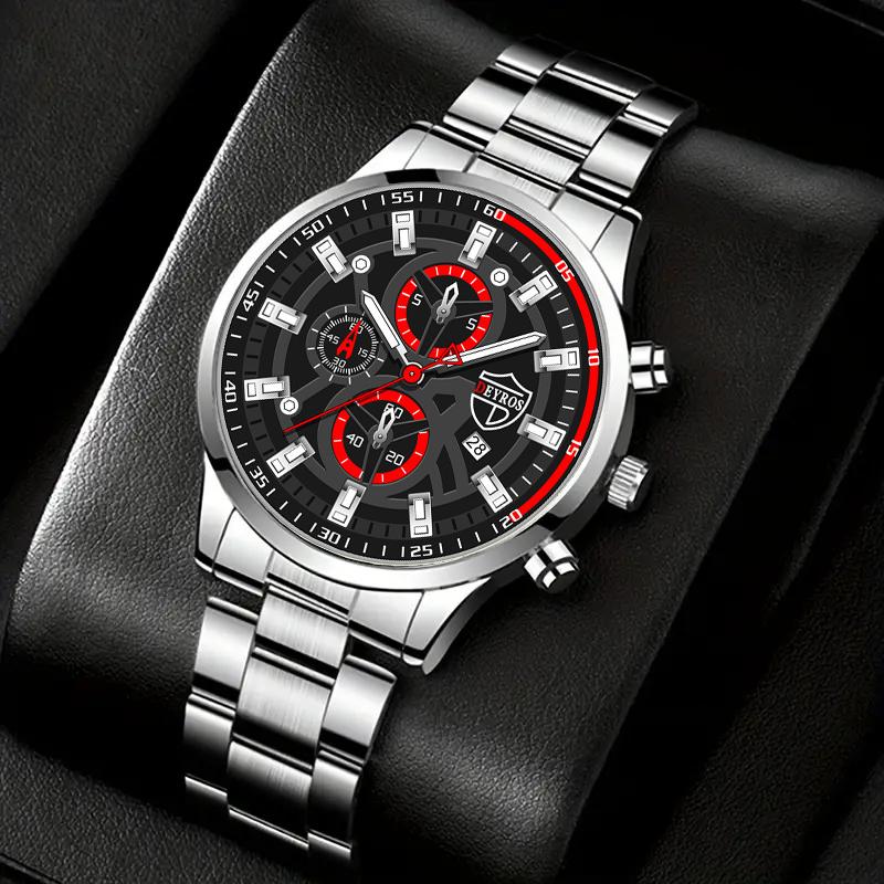 DEYROS Fashion Men s Business Quartz Watch, мужские наручные часы из нержавеющей стали с круглым циферблатом gray Create Fashion Boutique