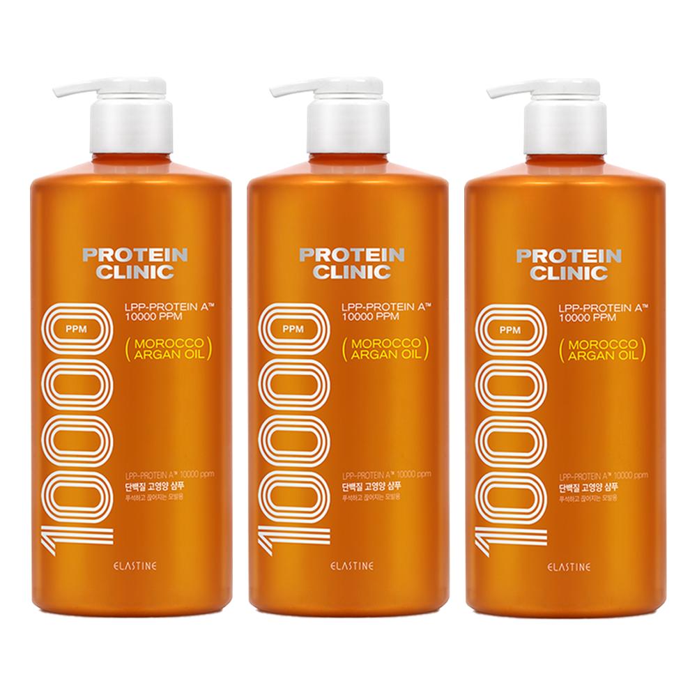 Шампунь Elastin Protein Clinic Protein High Nutrition с цветочно-мускусным ароматом, 1 л, 3 шт. orange BeautyGlam