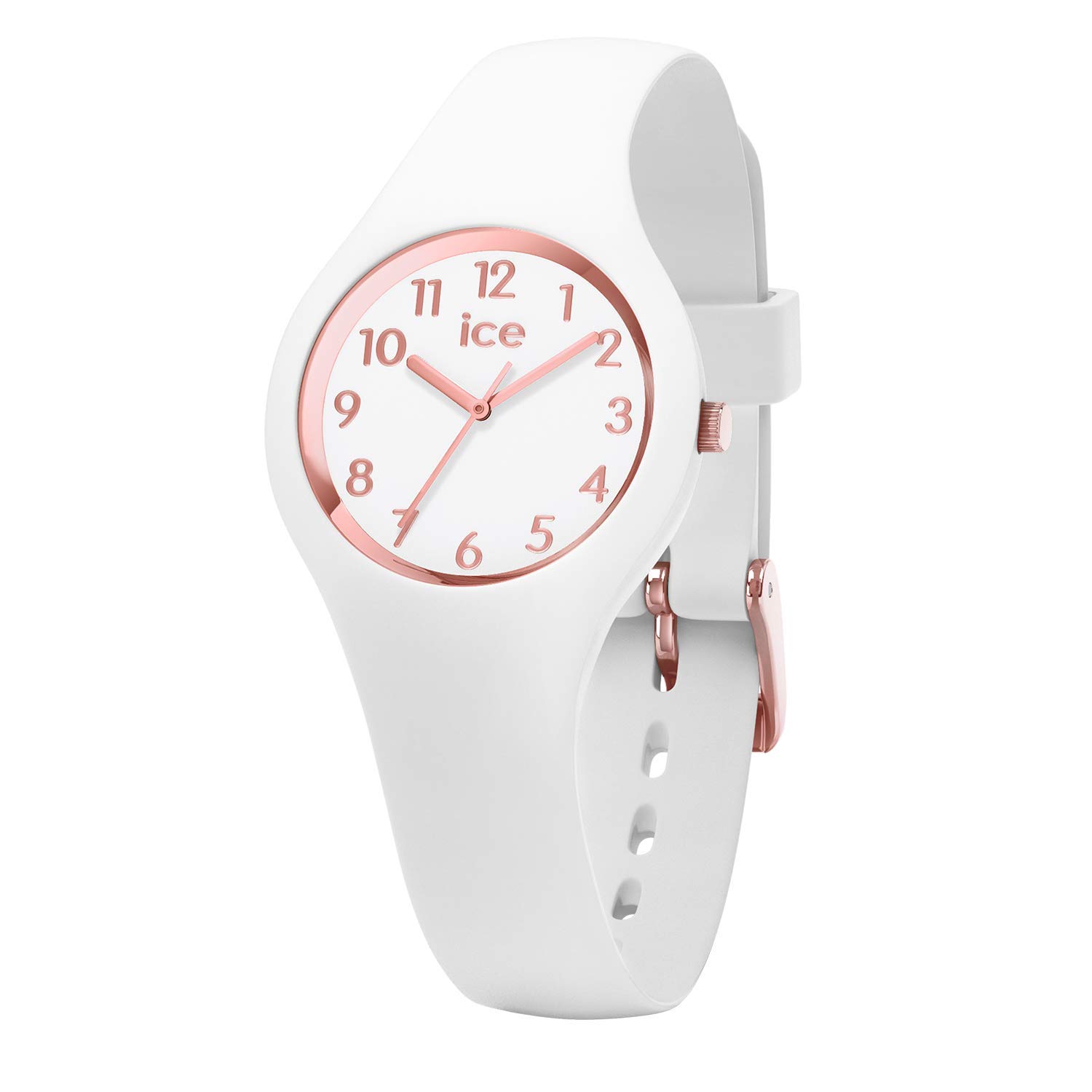 Авторизованный Дистрибьютор [Ice watch] Женские наручные часы Ice Watch 015343 ICE glam Белый Розовое золото Цифры Очень маленькие white Sliema Japan Products