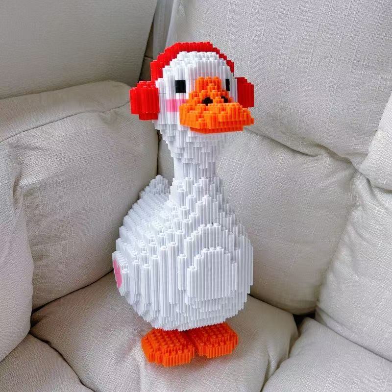 Новый 3D Питомец Музыка Утка Микро-алмазные Частицы Милая Кукла Сборные Строительные Блоки Детские Развивающие Домашний Декор Игрушки gray Interesting toys and dolls
