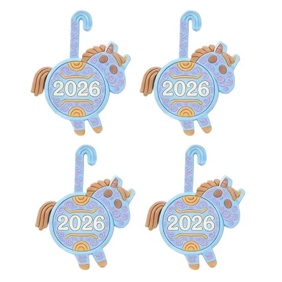 4 шт. 2026 Подставка под стакан  Лошадиная задница  Термостойкая Деревянная подставка Год Лошади Держатель для чашки кофе/чая на кухонную столешницу Декор для обеденного стола 1 white songmeijuan