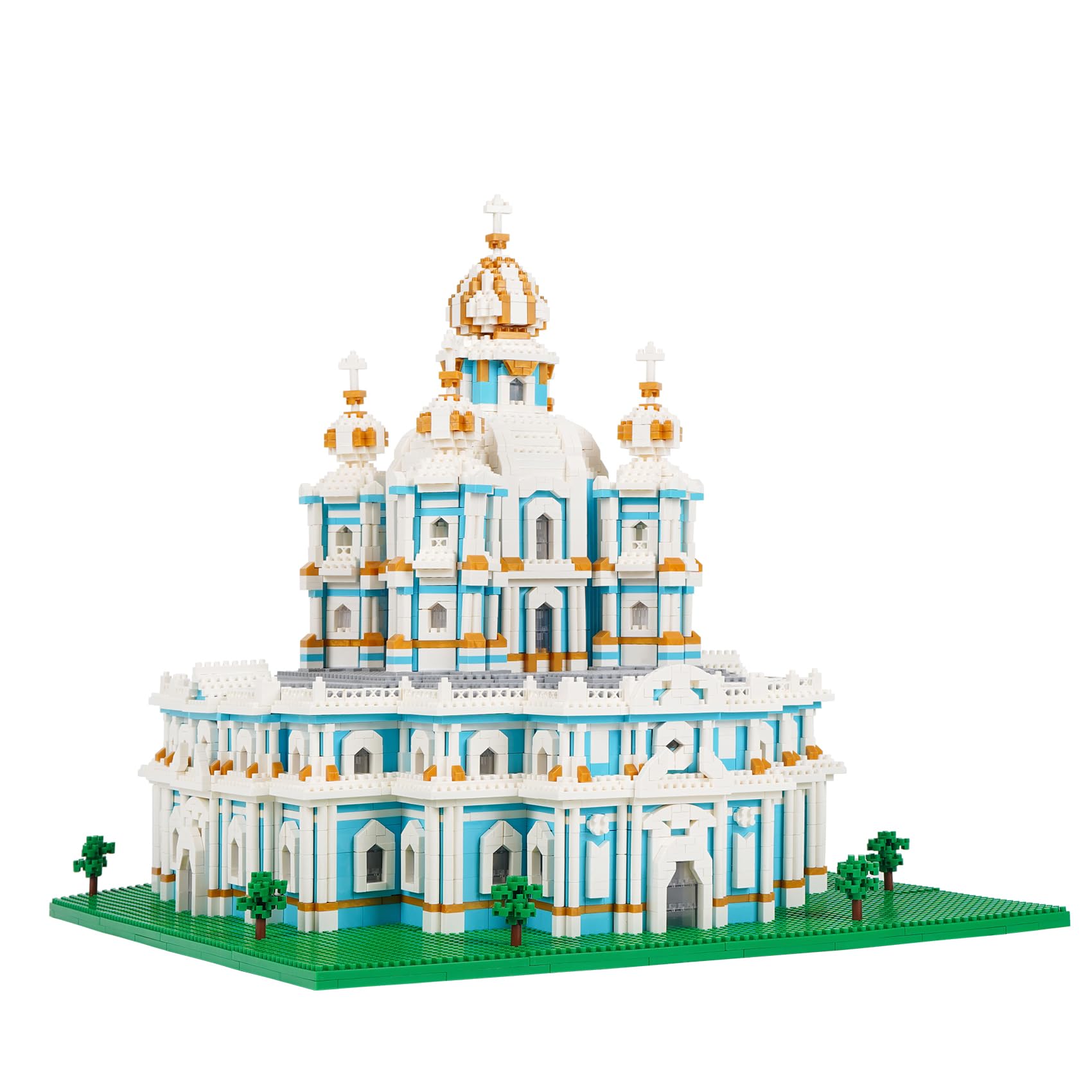 LULUFUN Микро Блоки Конструктор 3D Пазл Взрослый Интерьер Время Популярное Хобби Игрушка, Замок, Подарок, Сборка, Убийца, (Смольный монастырь) white Nippon-Mart