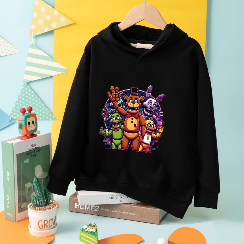 Худи FNAF для мальчиков и девочек Пять ночей с Фредди Детская весенняя толстовка Мультяшная аниме Удобные толстовки Подарки на день рождения 100 yellow kukebang