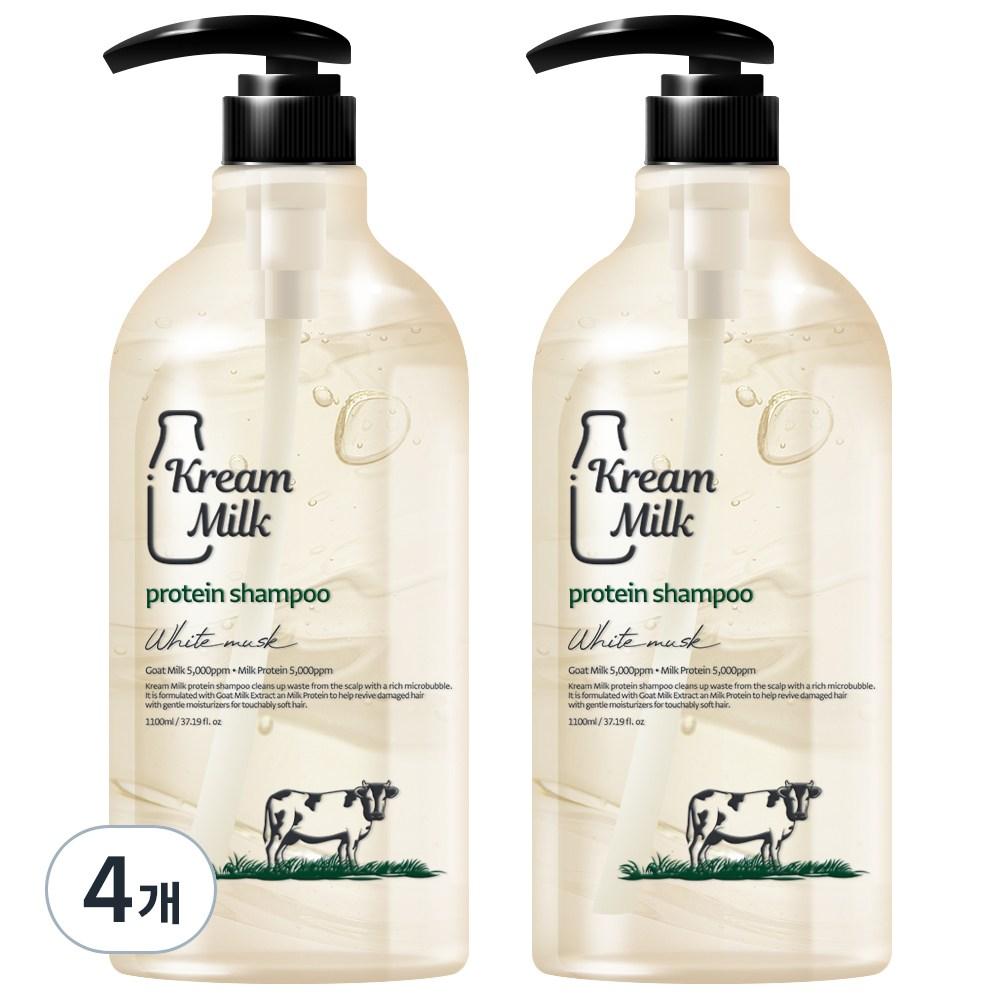 Шампунь с молочным протеином и ароматом белого мускуса, 1,1 л, 4 шт. beige BeautyGlam