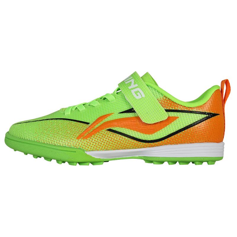 Li Ning Детские ПУ Быстрая Серия Shadow Модные Удобные Нескользящие Износостойкие Низкие Футбольные Бутсы Флуоресцентный Травяной Зеленый Детские кроссовки YSTV012-2 35 green Li-Ning