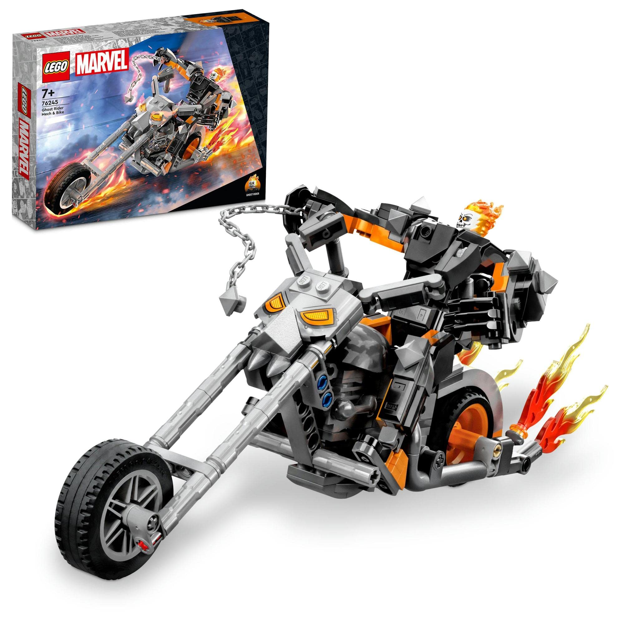 LEGO Super Heroes Marvel Механический костюм и мотоцикл Призрачного гонщика 76245 Игрушечные блоки Подарок Американский комикс Супергерой Мальчики от 7 лет и старше gray Sliema Japan Products