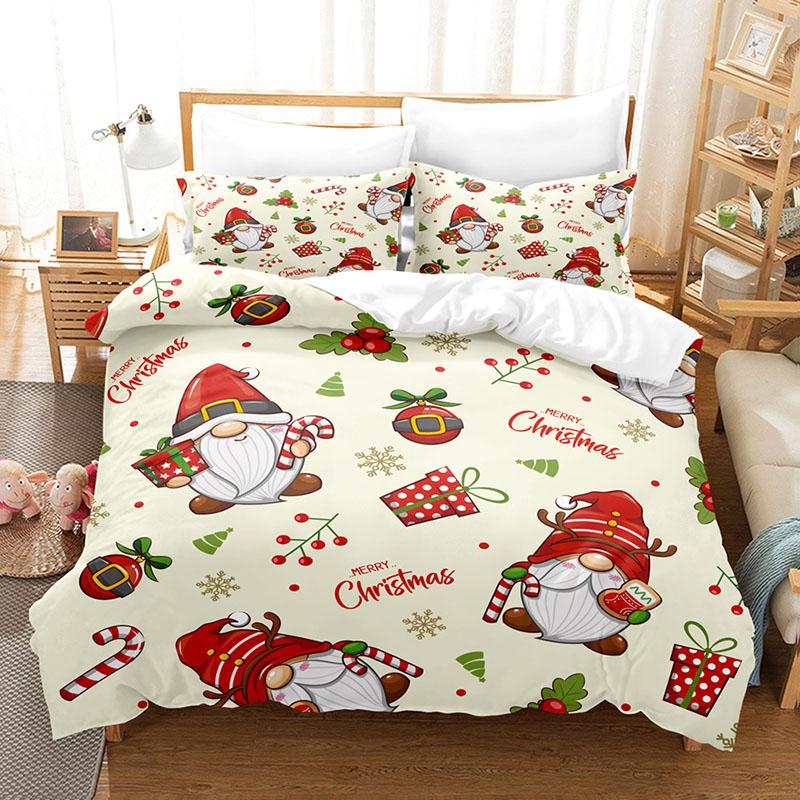 Digital Printing Christmas Duvet Cover Set Snowflake Reineer Tree Queen Bedding Set Twin Single Child Kid Adult New Year Gift 1.73x2.18m 2 pcs&Duvet Cover beige Beautiful Makeups