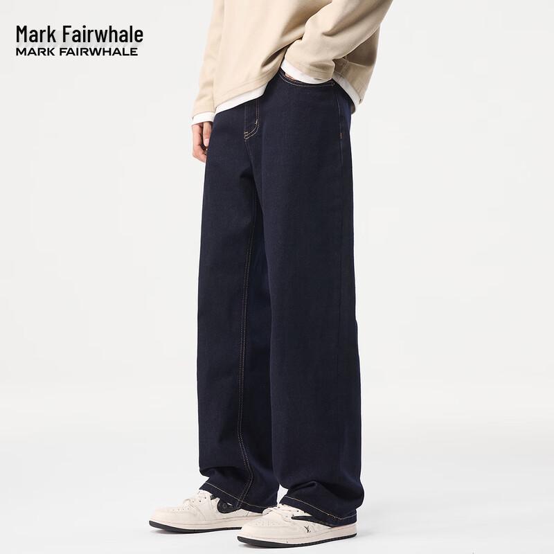 Мужские свободные прямые выстиранные джинсы Mark Fairwhale 28 темно-синий JDST online