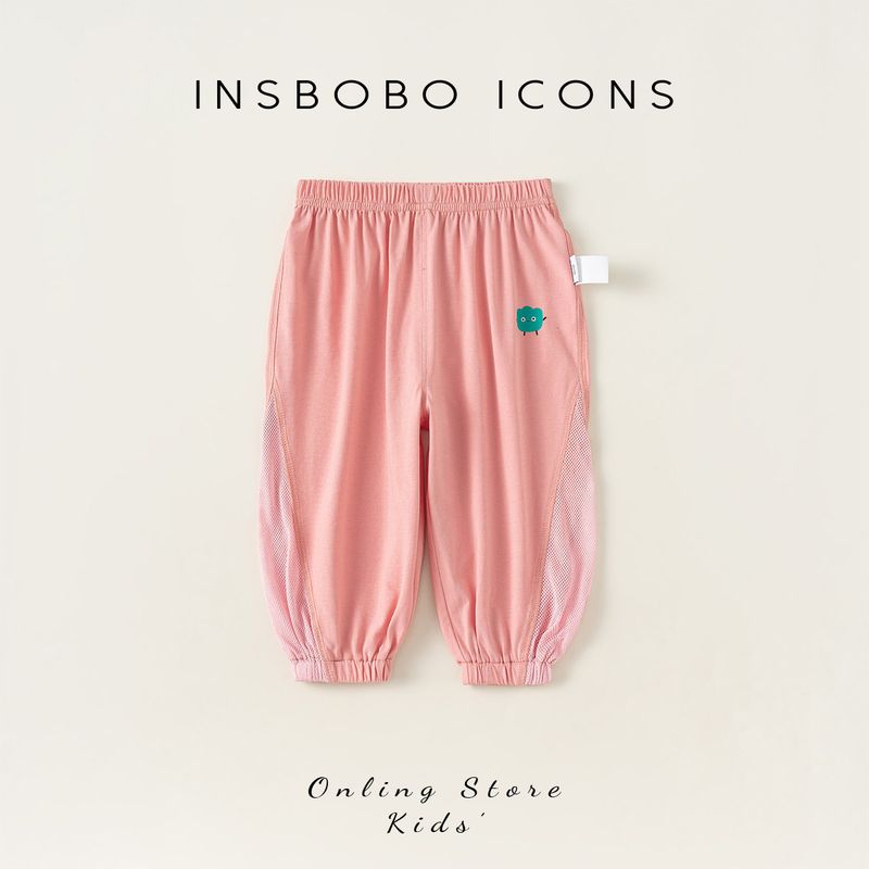 Insbobo Boys  Pants Children s Mosquito-Proof Pants Summer Thin 2026 New Summer Children s Clothing Girls  Printed Casual Pants Pink 73 beige TAOMall
