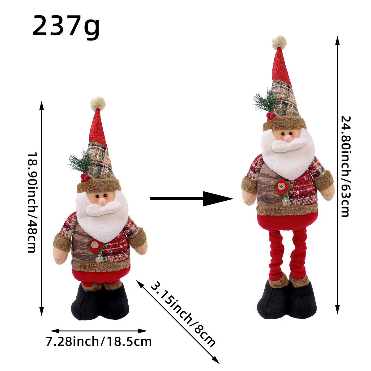 Hong Kong Love Cross-border Christmas Retractable Doll Window Ornament Santa Snowman Standing Doll Holiday Ornament brown Sweet Story