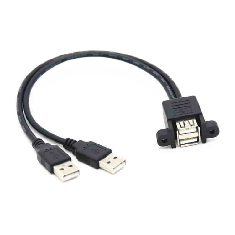 Кабель USB 2.0 A Папа - Мама С Крепежными Ушками для Панели Для Повышения Стабильности 1 gray Manganese