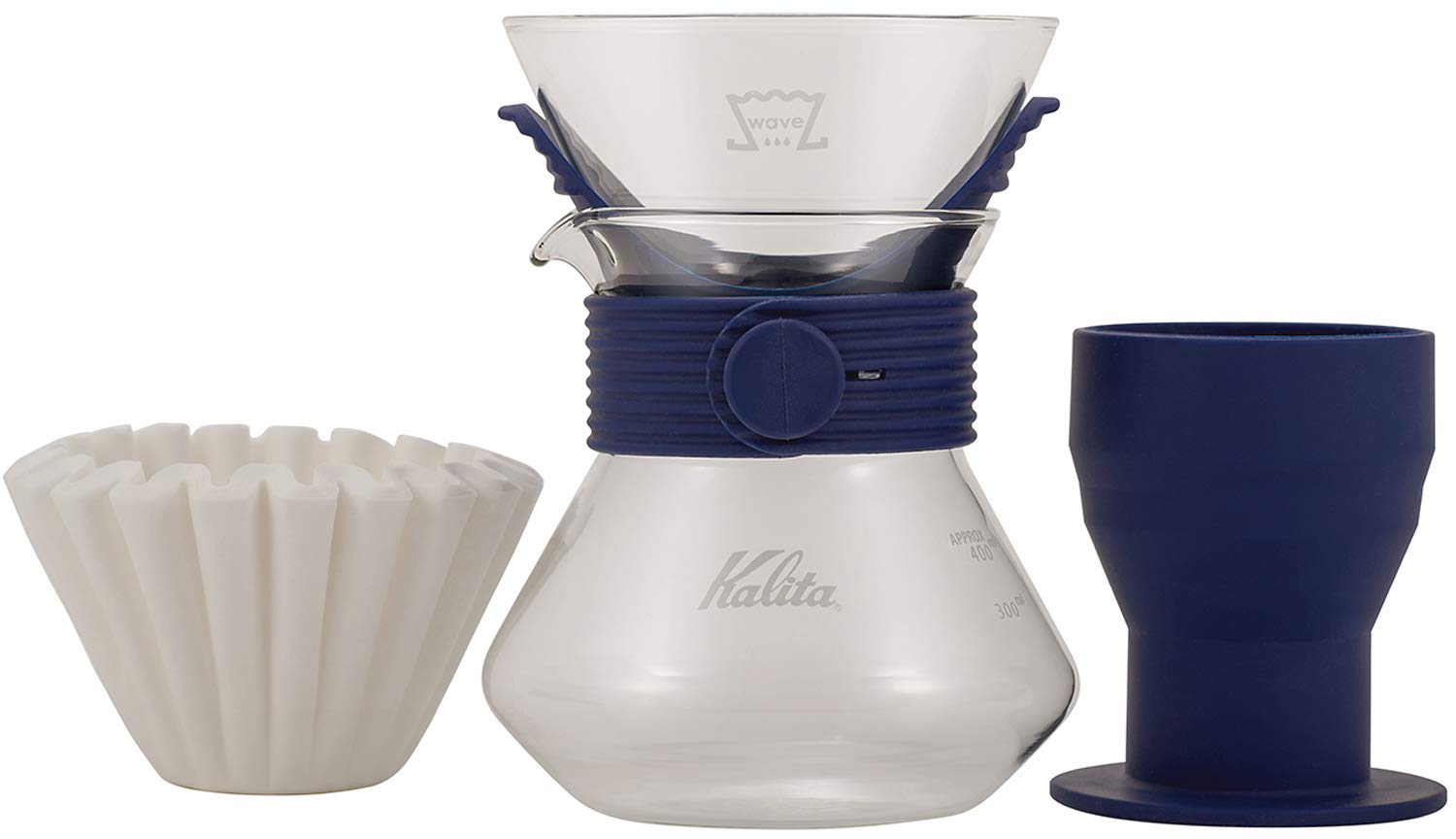 Набор для приготовления кофе Kalita Coffee Dripper Set для 2-4 волновых моделей Navy Drip Equipment For 2 For 4 For 2 For 4 Drip Coffee Wedding Sixtyth Respect for the Older People, тёмно-синий GOALMART