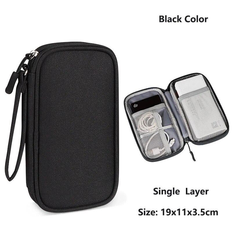 Travel Cable Storage Bag Portable WaterProof Electronic Digital Organizer USB Data Line Charger Plug Storage Bag Cable Organizer gray Cozy Cottage-Relax