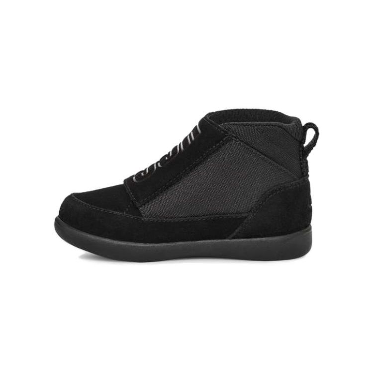 UGG Kids Suede Round Toe Hook And Loop Comfortable Low Top Boots Детские ботинки черного цвета 1143650T-BLK 30 black