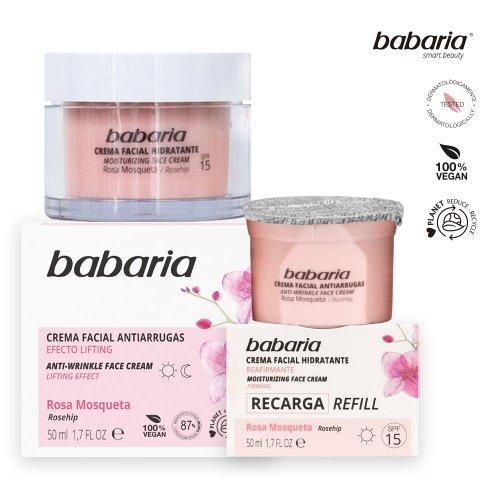 [BABARIA] Подтягивающий крем для лица с маслом шиповника 50 мл + сменный блок 50 мл gray