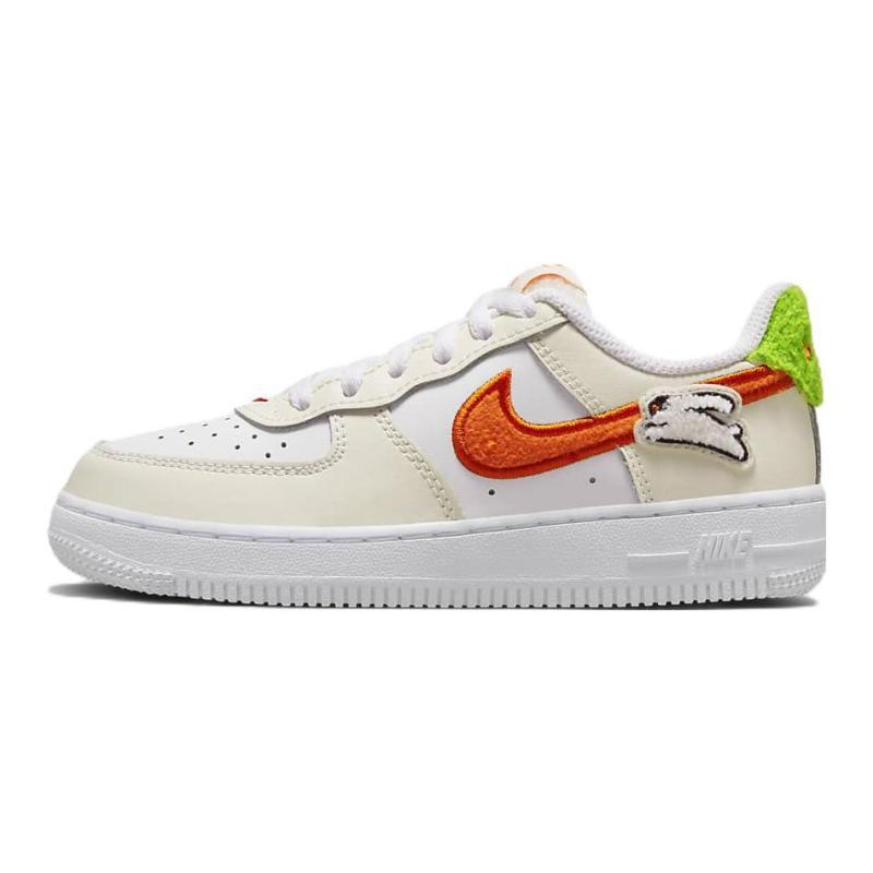 Nike Air Force 1 LV8 Устойчивые к истиранию Дышащие Низкие Детские Скейтбордические Кроссовки Экрю Дети Возраст 3 7 Лет Кроссовки FJ4888-181 32 gray