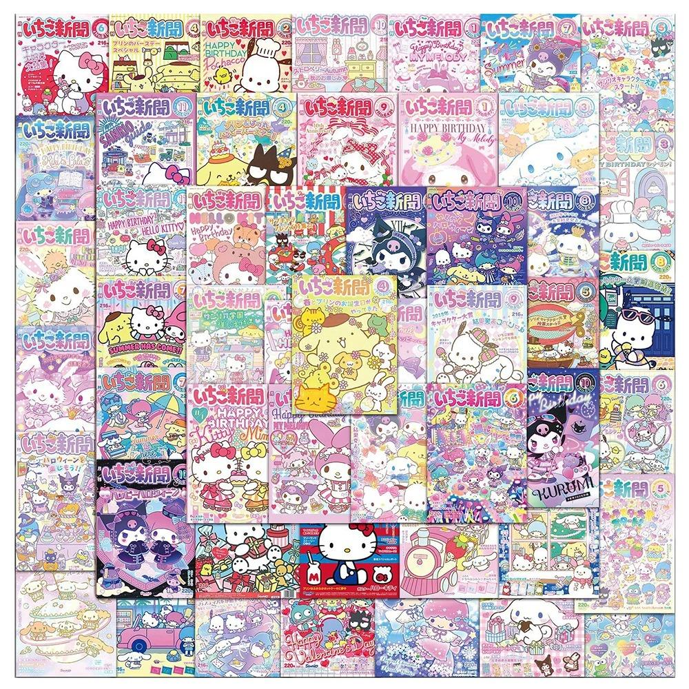 10/30/50PCS Cute Sanrio Poster Anime Cartoon Stickers Skateboard Guitar Suitcase Freezer Motorcycle Waterproof Graffiti Sticker gray Prettiest Time