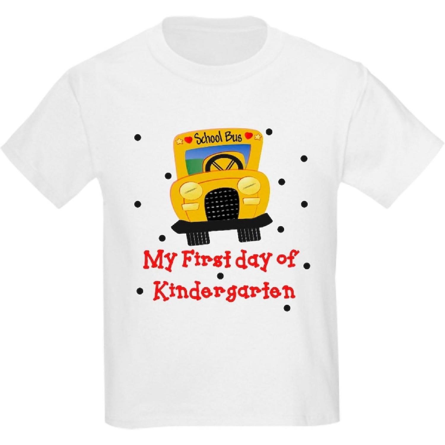 CafePress Футболка «Мой первый день в детском саду» для мальчиков и девочек, детская хлопковая футболка S белый Winter snow