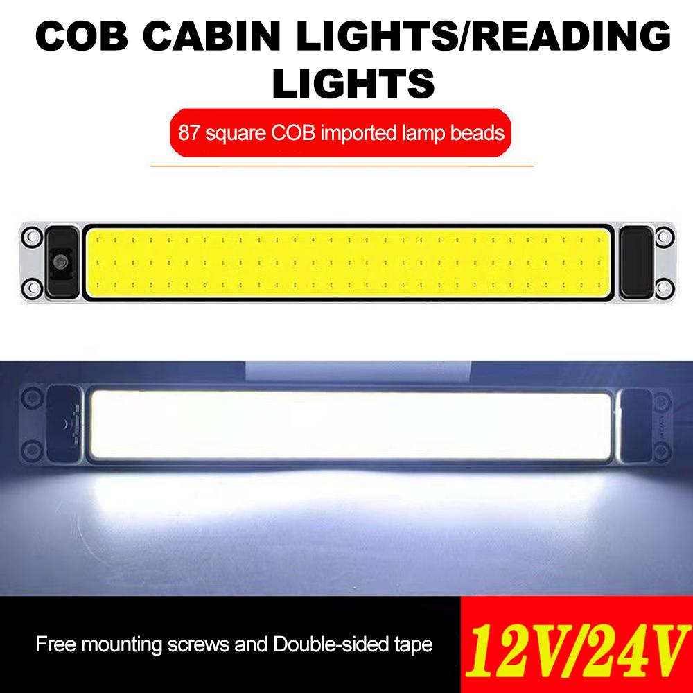 108LED 12-24V автомобильный светодиодный ночной светильник для чтения, внутренний светильник, потолочный светильник с кнопкой переключателя для фургона, грузовика, лодки-кемпера yellow Auto Parts Decorate