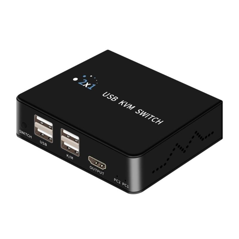 4K HDTV KVM Переключатель 2 Входа 1 Выход HDTV USB KVM Переключатель Бокс Для 2 Хостов Общий 1 Монитор Клавиатура Мышь Принтер Офис 1 black Wonderlands