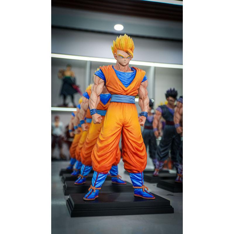 Dragon Ball Peripheral Super Competition Mysterious Gohan Figure Super Saiyan Statue Model Doll Goku Ornament Gift gray cqqa