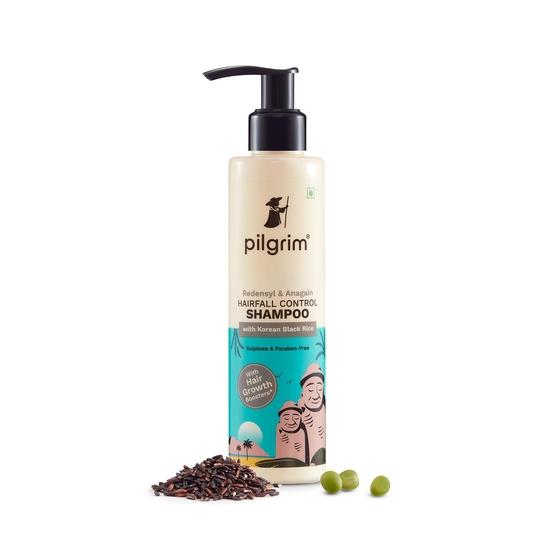Pilgrim Redensyl & Anagain Hairfall Control Shampoo с корейским черным рисом 200 мл | Шампунь против выпадения волос для мужчин и женщин | Для всех типов волос beige Belissima