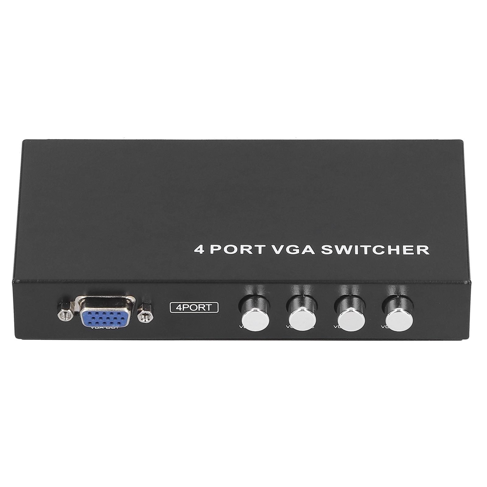4-портовый коммутатор VGA, SVGA-монитор, коммутатор 4-в-1-выход для ЖК-монитора ПК и телевизора black Koogeelife