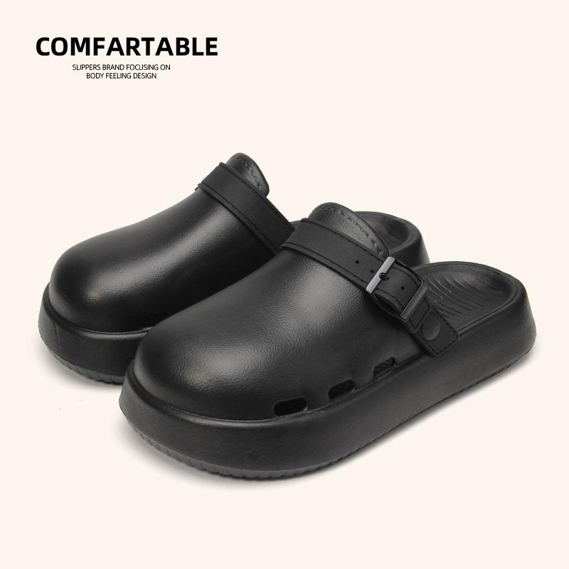 Модные тапочки Fashion Smile для мужчин и женщин, летние модные тапочки из ЭВА, мягкие тапочки с закрытым носком, нескользящие тапочки, уличные дышащие пляжные тапочки 36-37 gray Modern Muse