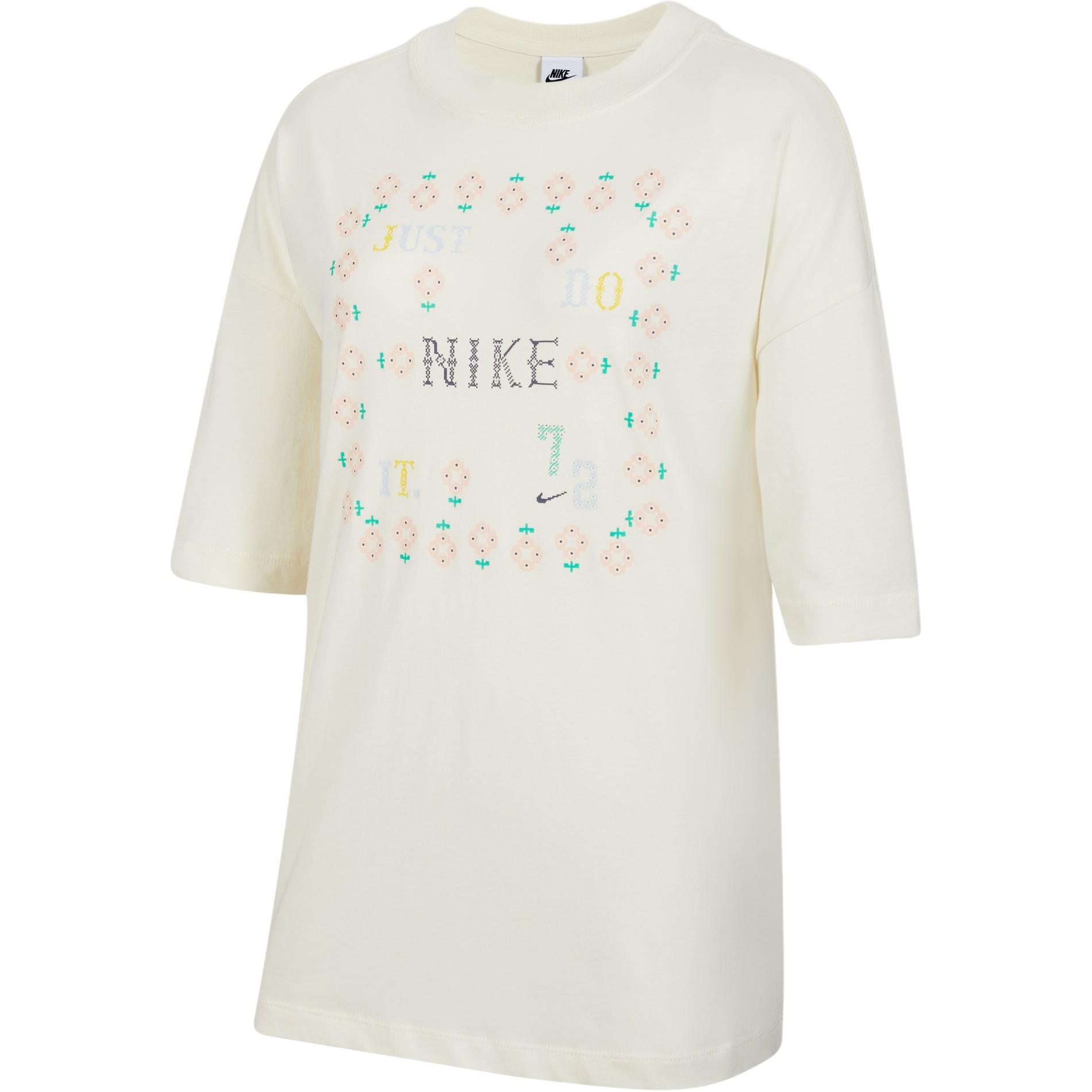 Nike Sportswear Модная универсальная футболка с круглым вырезом и коротким рукавом для детей Топы II0469047 S beige