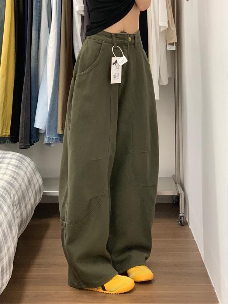 Женские осенние ретро джинсы карго широкого кроя цвета хаки XS gray Chose One