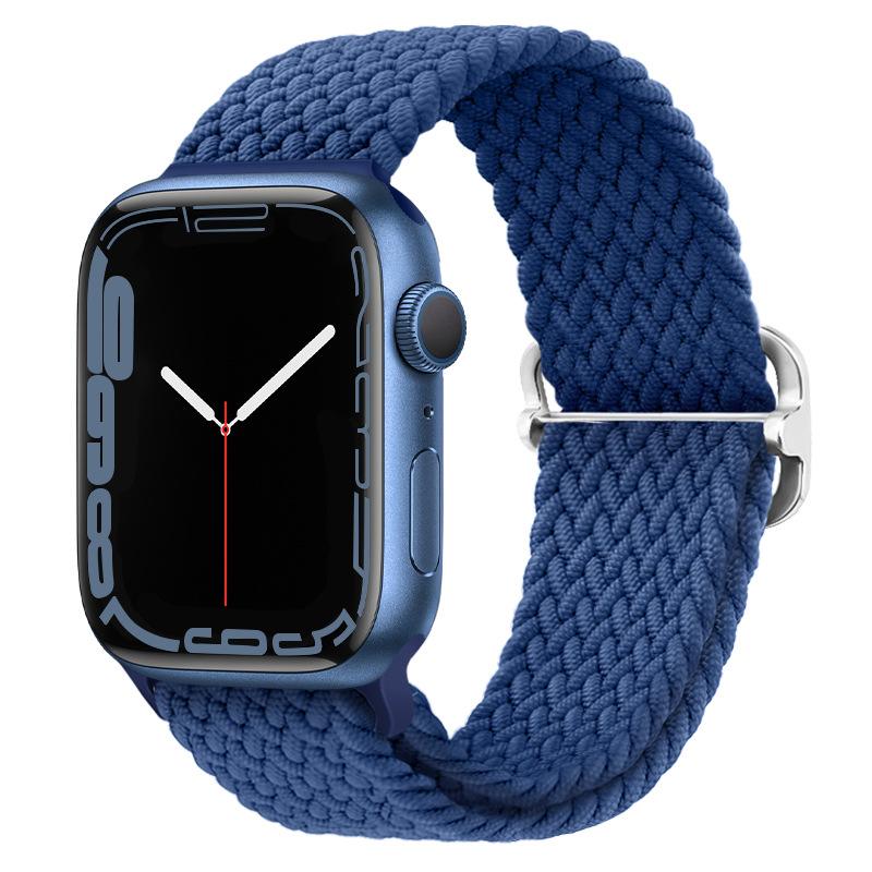 Эластичный тканый нейлоновый ремешок для умных Apple Watch 40, 41, 44, 45 мм Iwatch 1, 2, 3, 4, 5, 6, 7, регулируемый спортивный мягкий дышащий ремешок, аксессуары, браслет, браслет 38/40/41mm black xly1818