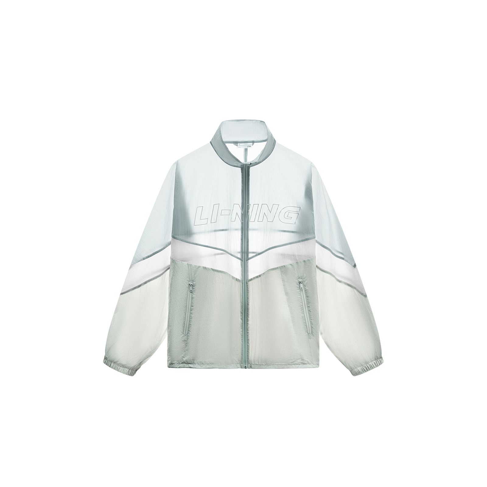 Li-Ning Sports Lifestyle Series 40+ Color Block Logo Letter Print Loose Casual Sun Protection Clothing Unisex Upper Clothing Micro-Crystal-Grey AJDT501-2 XXXL white