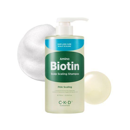 CKD Amino Biotin Шампунь для кожи головы с кератином 750 мл blue