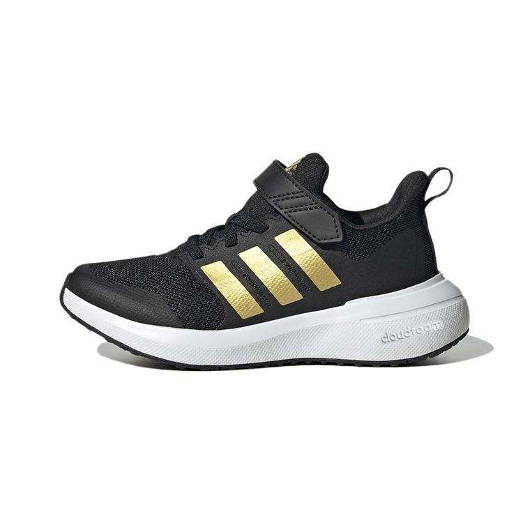 Adidas Fortarun 2.0 Cloudfoam Нескользящие Прочные Легкие Амортизирующие Низкие Беговые Кроссовки Детские Кроссовки Черный Золотой HP5442 28 black