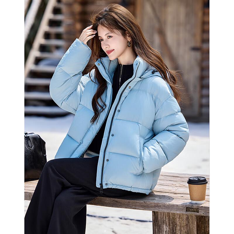 Элегантный короткий женский пуховик с капюшоном S gray JDST online