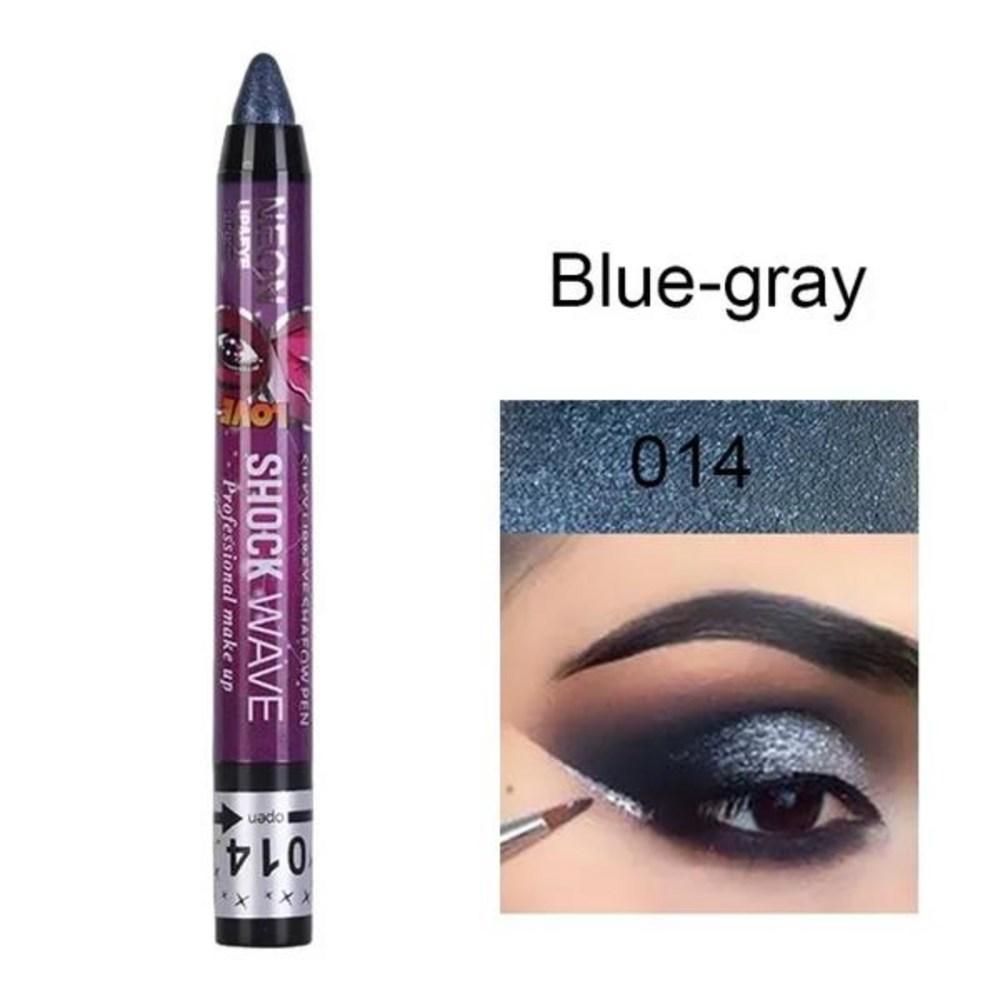 Тени для век 2 в 1 Водостойкие тени-карандаш для век Smudge-Undashing Stick Lip Makeup Glitter Shimmer Long-Lasting Lipstick, 13 014, 1 шт. gray BeautyGlam